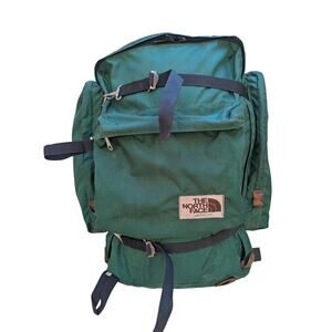 70's North Face Forrest Green Hiking Day Pack - Brown Label - Large